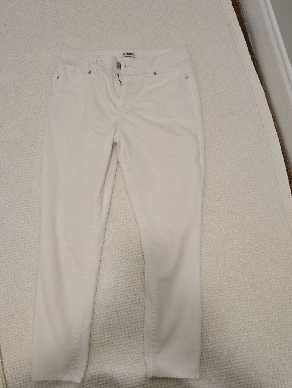 d. jeans Cream Slim Straight Chino